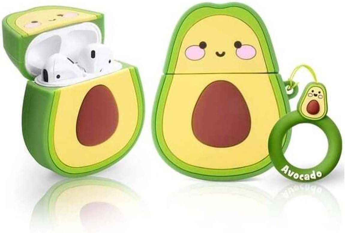 Compatible with Coverzone AirPods 4th Generation True Wireless Earbuds Hard Headphone Case Soft Soft Soft Touch Character Look Cartoon Case Avacado, AirPods 4th Generation