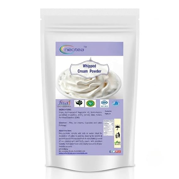 Neotea Whipped Cream Powder for Cake | Stabilizer | 200 GM (7.05 OZ) | Premium for Cake & Ice Cream | Heavy Whipping Mix | Powdered for Icing & Toppings | for Baking & Desserts