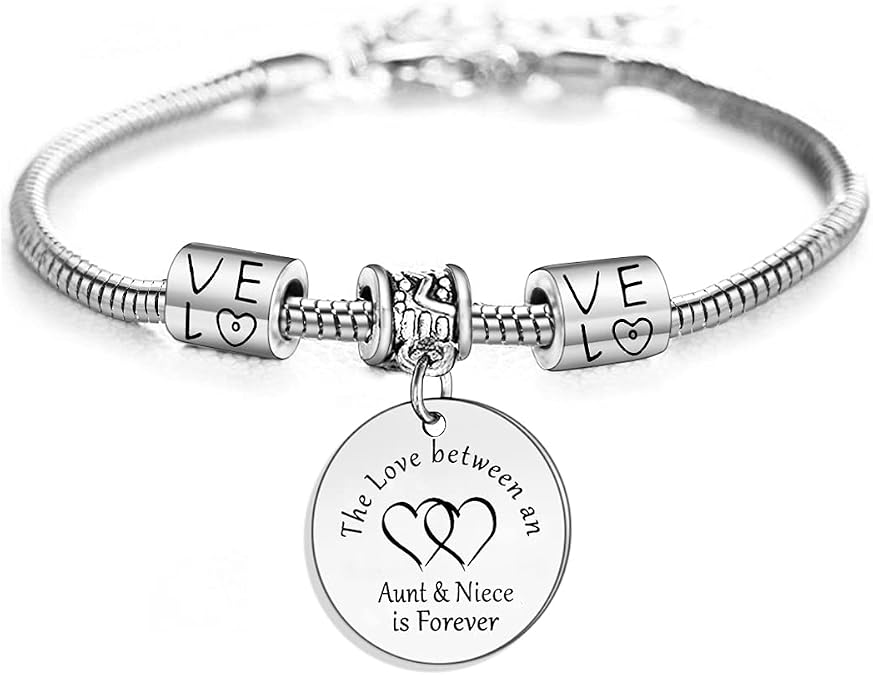 YEEQIN Aunt Gifts From Niece Bracelet Jewelry - The Love Between an Aunt and Niece Is Forever