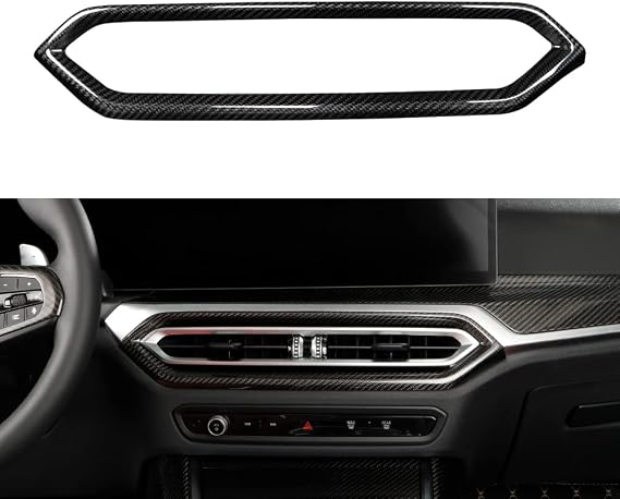 JSWAN Carbon Fiber Air Conditioning Outlet Vent Frame Cover for BMW 2 3 Series G20 G21 M240i G42 (2023 to 2024) 4 Series G22 (2023) i4 i3 G80 G87 (2023) Dashboard AC Ventilation Air Vent