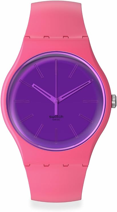 Swatch New Gent Biosourced Unisex Watch Casual Polymer Pink Quartz Waterproof Berry Harmonious