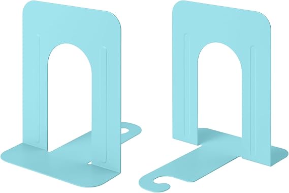 Honagu ブックエンド メタルブックエンド 棚用ブックエンド ブックホルダーストッパー 重い本/CD/DVD用 1ペア/2個 マカロングリーン
