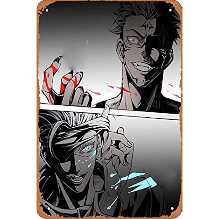 Shvieiart 8 X 12 Metal Signs - Gojo Satoru vs Sukuna || Jujutsu Kaisen || Vintage Look Metal Tin Poster