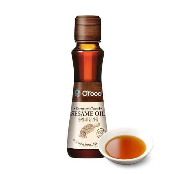 Premium Korean Sesame Oil [5.4 Fl Oz] -100% Pure Toasted Sesame Seed Oil | Korean-Style Rich & Nutty Flavor | Asian Cooking Oil for Stir Fry, Noodles, Dressing & Drizzle - Ofood