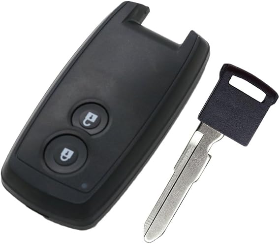 Replacement Shell + Uncut Blank Emergency Insert Key Compatible with Suzuki 2 Button Keyless Entry Flip Remote Key Case Fob PG543A