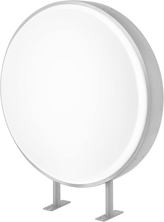 LED Advertising Light, 24" Round LED Poster Frame, Double Sided Illuminated Advertising Light Box,Outdoor Wall-mounted Storefront Shop Sign for Restaurant Café
