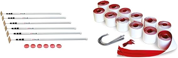 ZIPWALL SLP6 12 Foot Spring Loaded Dust Barrier Poles (Pack of 6) and ZIPWALL HDAZ12 Heavy Duty Zipper (12 Count)