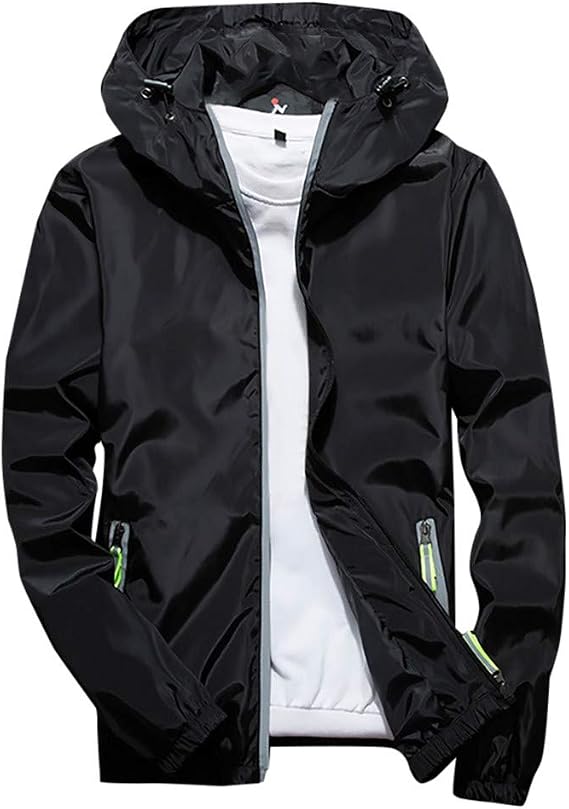 Men's Coat Rain Jacket Windbreaker Lightweight Shell Raincoat With Hood For Golf Hiking Travel, M-7XL