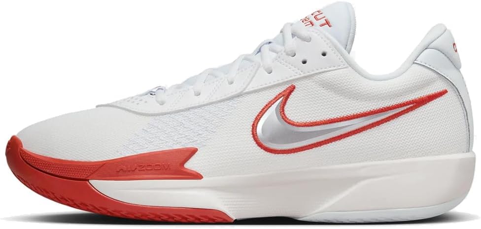Nike G.T. Cut Academy Men's Basketball Shoes (FB2599-101, Summit White/Picante RED/Football Grey/Metallic Silver) Size 10.5