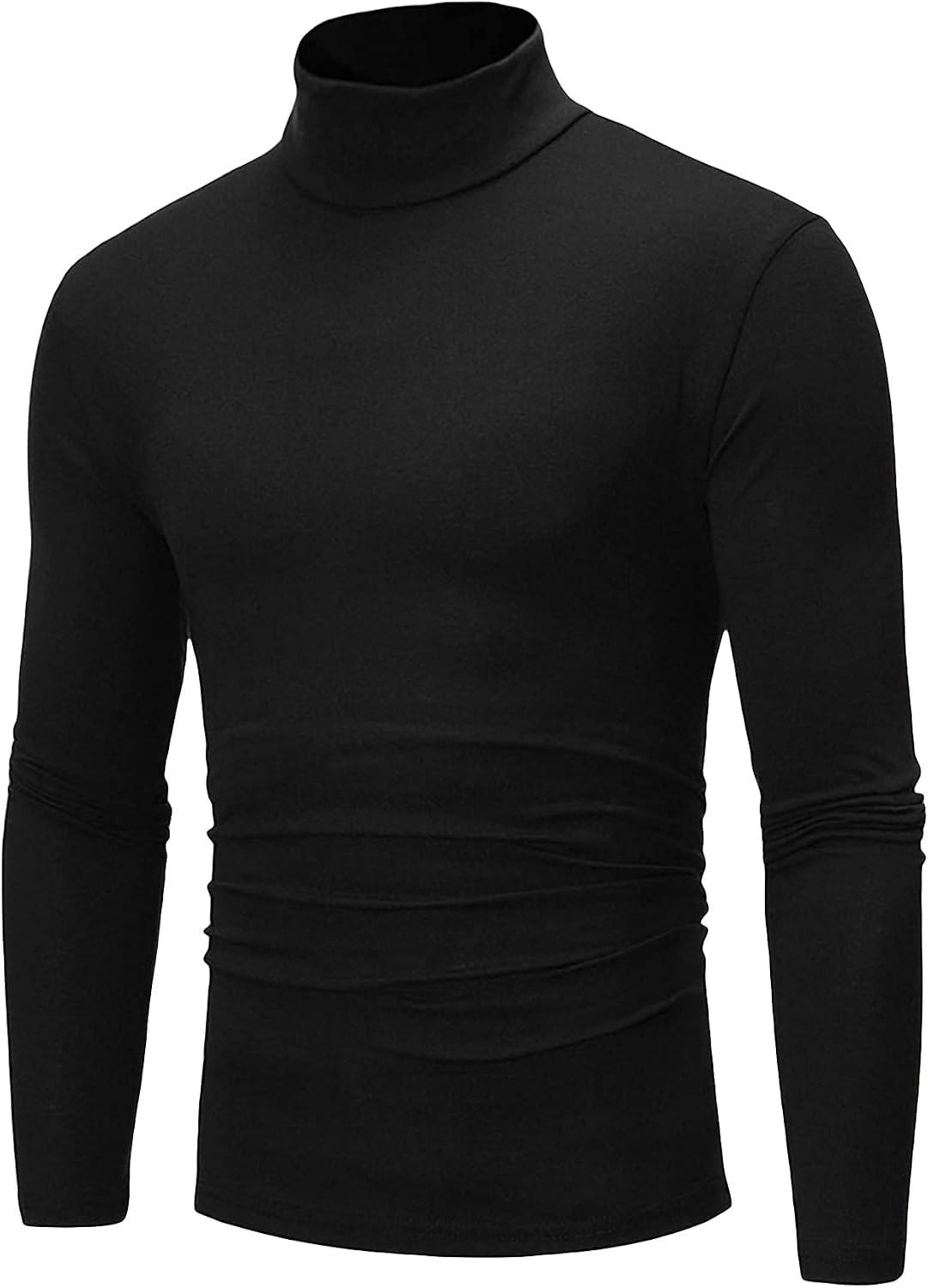 DIDK Men's Long Sleeve Solid Basic Tee Mock Neck Regular Fit Classic T Shirt Pullover Tops