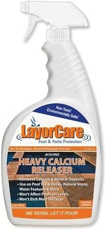 LayorCare Heavy Calcium Releaser - Removes Calcium Build Up on Pool Tile, Stone, Decks - 32 Fl Oz