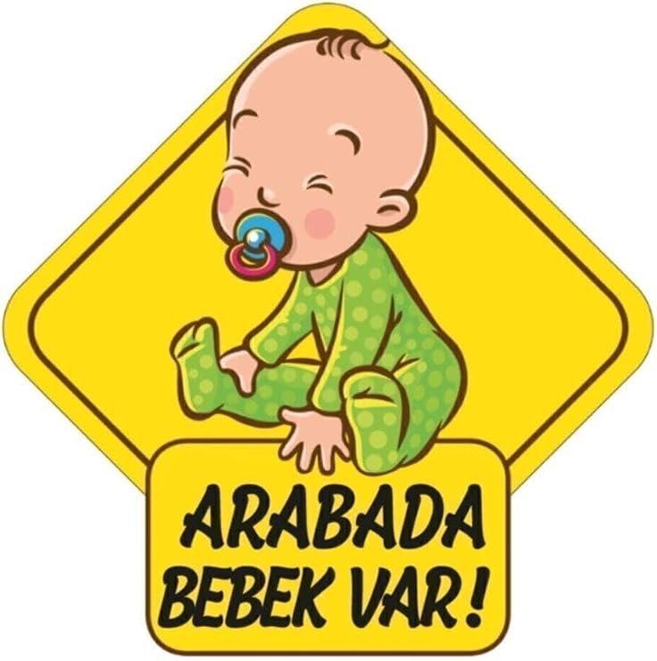 Arabada Bebek Var Araba Stickeri 15X15Cm