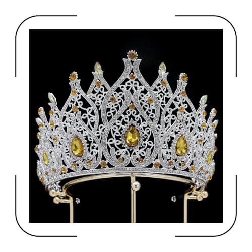 Crystal Queen Crown for Women Tall Wedding Crown for Bride Birthday Prom Princess Quince Tiara for Girls Pageant Crown Large Bridal Headpiece