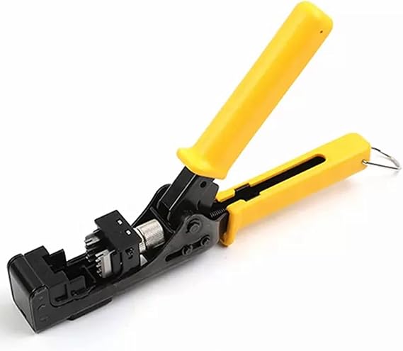 Yankok [90 Degree Keystone Jack Punch Down Tool] 5098Y SPECIFIC MODULAR FIT CAT5/5e and CAT6/6A Adapter Fast Termination Crimper, One Hand Operation with Quick Lock Yellow