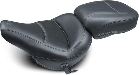 Mustang Motorcycle Seats 75880 Standard Touring Solo Seat for Harley-Davidson Heritage Classic & Deluxe 2018-'21, Original, Black with Conchos