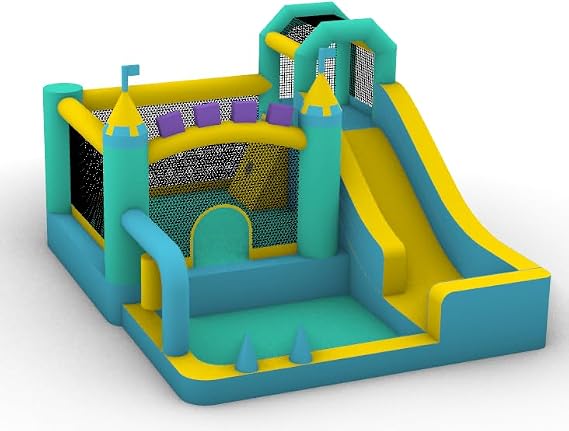 Inflatable Bounce Castle with Blower for Kids,146'Lx122'Wx83'H Blow Up Jumping Bouncer with Slide, Climbing Wall, Trampoline, Ball Pit Pool Water Park for Backyard Indoor & Outdoor Toddler Bouncy Fun