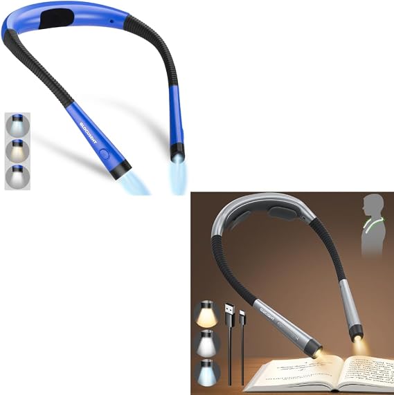 Glocusent Upgraded LED Neck Reading Light & Ergonomic Neck Light