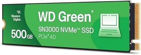 Western Digital Green SN3000 NVMe 500 GB (5.000 MB/sn'ye kadar okuma 4.000 MB/sn'ye kadar yazma) - WDS500G4G0E