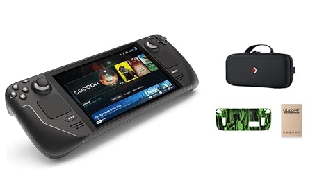 Valve Steam Deck OLED 512GB Handheld Gaming Console, 7.4" inch, 90Hz, 1280 x 800, SteamOS 3.0, with Carring case, Tempered Film and Soft Silicone Protective Case