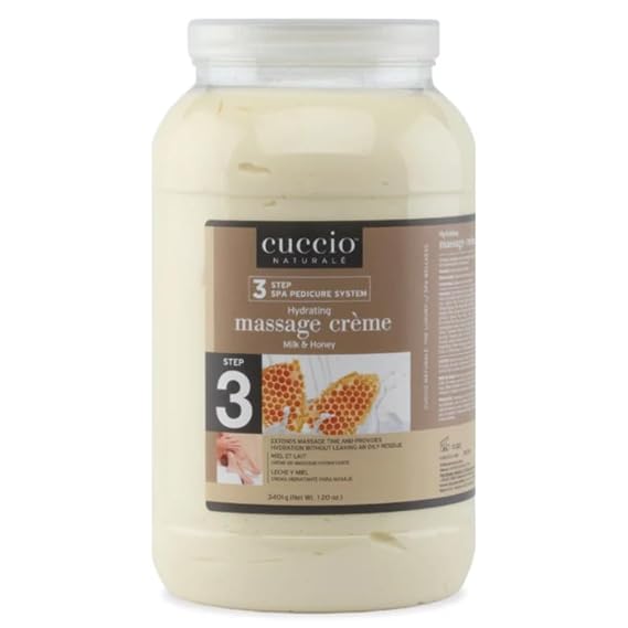 Cuccio Hydrating Massage Creme Milk & Honey, 120 Ounce Luxurious Moisturizing Cream for Professional Spa and Home Use, Deep Hydration, Non-Greasy Formula
