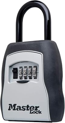 Master Lock 5400D Set Your Own Combination Portable Lock Box, 5 Key Capacity, Black Pack 4