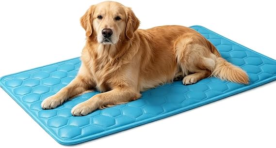 Dog Cooling Mat, 2026 New Self-Cooling Pressure Activated Pet Pad for Dogs & Cats, Non-Slip Washable Cool Bed for Floors, Sofas, Kennels, Portable Summer Mat for Large Dogs (L(19.6927.56 in))