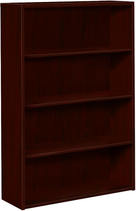 HON 10500 Series Bookcase, 3 Shelves, 36 W by 13-1/8 D by 43-3/8 H, Mahogany
