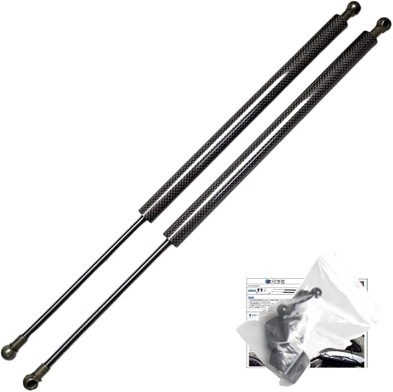 Hood Damper Mitsubishi Lancer Evolution CT9A Run Evo Fits Mitsubishi Lancer Evo 7/8/9 2000-2007 Vehicle Renovation Supplies, Vehicle Inspection Compliant, Set of 2 Black Carbon
