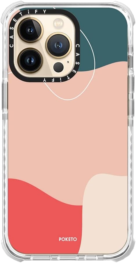 CASETiFY Ultra Impact iPhone 13 Pro Case [9.8ft Drop Protection] - Coral Reef - Clear