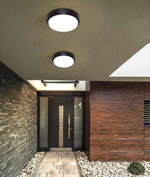 15W Artos Siyah Led Nem Su Geçirmez Banyo Bahçe Balkon Modern Tavan Duvar Lambası Beyaz Işık 6500K IP65 Dış Mekan Kullanıma Uygun