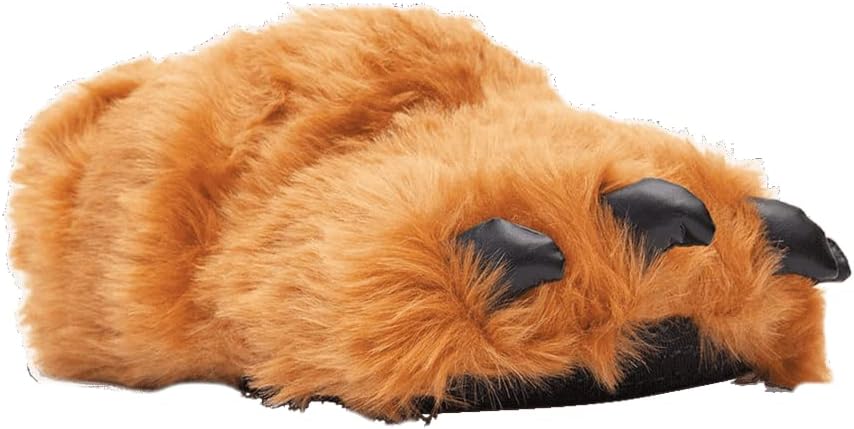 Happy Feet Slippers Brown Claw Animal Slippers for Adults and Kids, Cozy and Comfortable, As Seen on Shark Tank (Large)