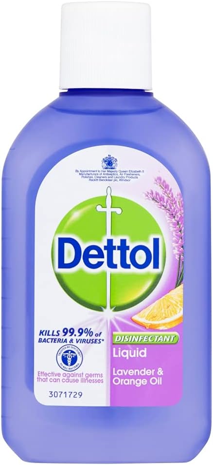 Dettol, Disinfectant Liquid, Lavender and Orange Oil, 500ml, Multipurpose, Non-Bleach Formula, Kills 99.9 Percent of Bacteria