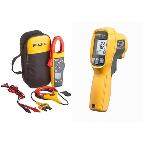 Fluke 376FC True-RMS Clamp Meter with iFlex & 62 Max Infrared Thermometer (Not for Human Temp),22 to +932 Degree F Range