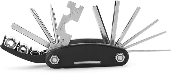 Bike Repair Tool Kit, 15 in 1 Bicycle Multitool with Stainless Steel Hex Wrenches Torx Screwdrivers, Compact Cycling Repair Kit for Mountain/Road Bikes, Emergency Fixes Home Maintenance