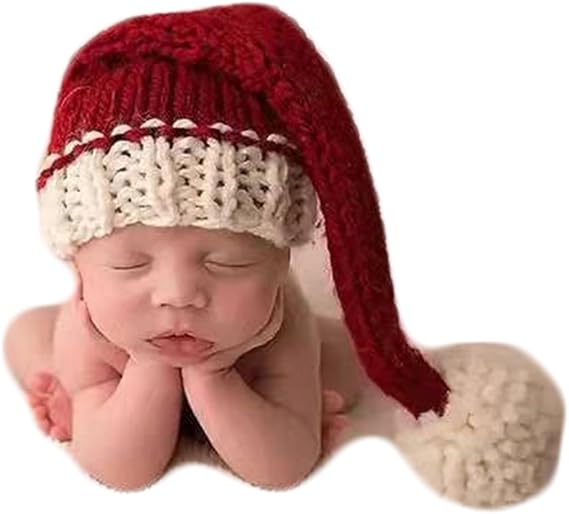 Christmas Newborn Photography Props Baby Photo Prop Outfit Santa Claus Hat