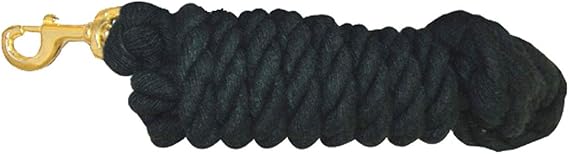 Intrepid International Horse Tack - Heavy Duty Cotton Rope Lead Ropes for Horses, with Durable Brass Trigger Snap, Attaches to Halter or Harness, Soft and Comfortable Grip - 10 Feet
