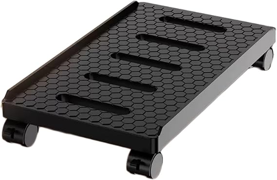PC Stand with 360 Locking Wheels,Computer Tower Stand Under Desk,Desktop Tower Tray,Max Load 176 Lbs,for Case Printer(Black)