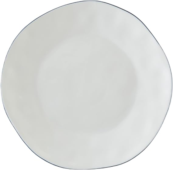 Tableau Blue Rim Dinner Plate, 11-inch Diameter, Set of 4