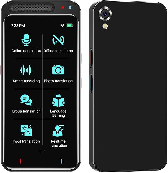 Language Translator Device, Support 138 Languages, Two Way Real-Time Voice Translation, Portable Online Offline Translation for Business Learning Travel, 4.1 HD Inch Touch Screen (Black)