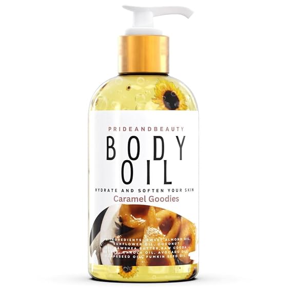PrideandBeauty After Shower Oil. Skin Hydrating Oil. Body Oil Scented. Body Oils For Women Dry Skin. (Caramelized Pear)