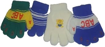Glv381 Four Pairs Stretch Sona Magic Gloves for Ages 1-3 Years