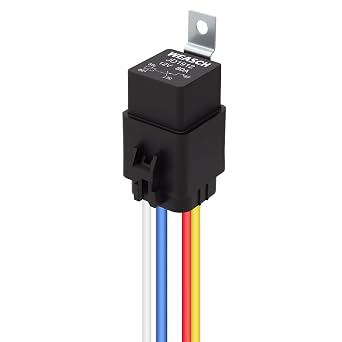 Waterproof Relay Kit, 12V 80A, 4 Pin SPST, 12 AWG Tinned Copper Wires Heavy Duty Automotive Relay for Automotive Car Marine Boat (1)