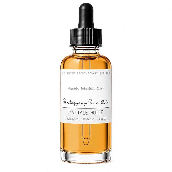 Black Seed, Rosehip & Castor Oil Organic Cold Pressed Fortifying Face Oil Anti-Age Facial Moisturizer Hydrating, Nourishing Miracle Oil Serum Glow for Dry Wrinkled Skin Natural Skincare (2 FL OZ)