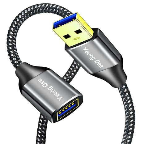 USB 3.0 Extension Cable 1 ft,5Gbps High Speed USB 3.0 Type A Male to Female Extension Cord,USB Extension Lead Compatible with USB Flash Drive, Hard Drive, Card Reader,Scanner,Keyboard (1FT)