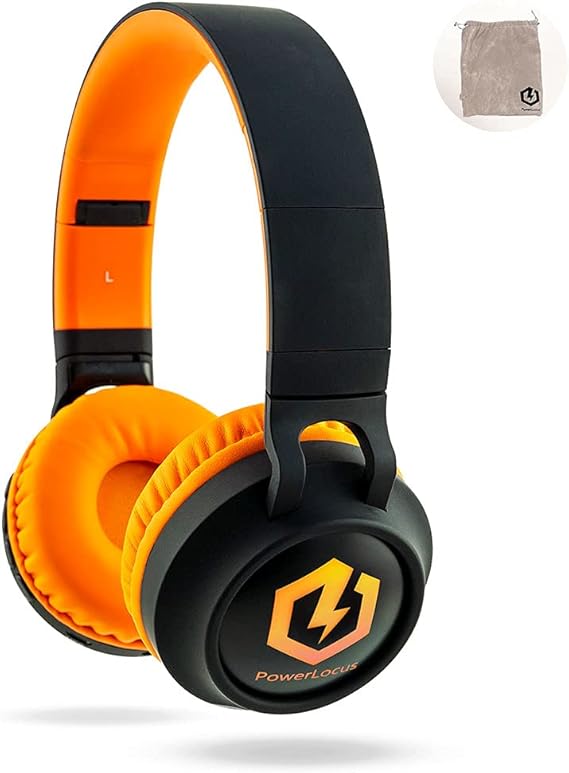 PowerLocus Kids Headphones Wireless, Bluetooth Headphones for Kids Over Ear, LED Lights, 85dB Safe Volume Limit, Foldable, Micro SD Mode, Built-in and Line-in Microphone for Phones,Tablets,Laptop