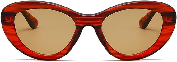 Fashion Cat Eye Sunglasses Women Shades UV400 Trendy Brown Striped Sunglasses UV400 Men Luxury Oval Sun Glasses N47
