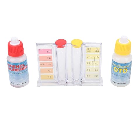 Pool Water Test Kit for pH, Instant Results in 60s with OTO Red Range Indicator (1.0-1.5ppm Cl / 7.2-7.6pH)