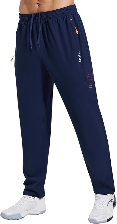 Gaiatiger Tracksuit Bottoms Men Quick Drying Jogging Bottoms Men's Casual Trousers Gym Workout Sweatpants with Zipper Pockets