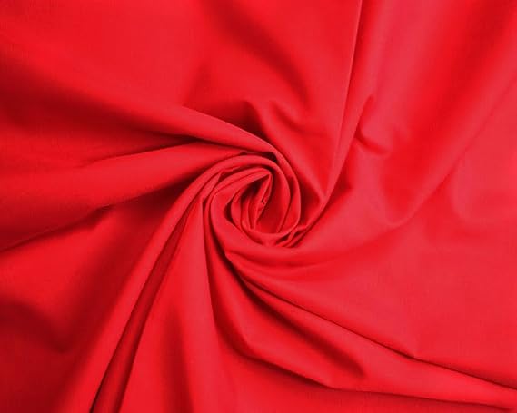 Polycotton -112cm, Durable for Sewing & Dressmaking (Red, 1 Meter)