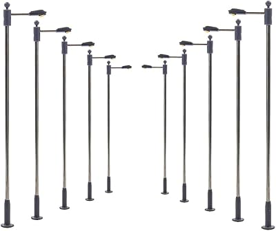 LQS09 10 pcs Model Railway Train Lamp Post Warm White Street Lights N TT Scale LEDs Miniature Garden Ornament